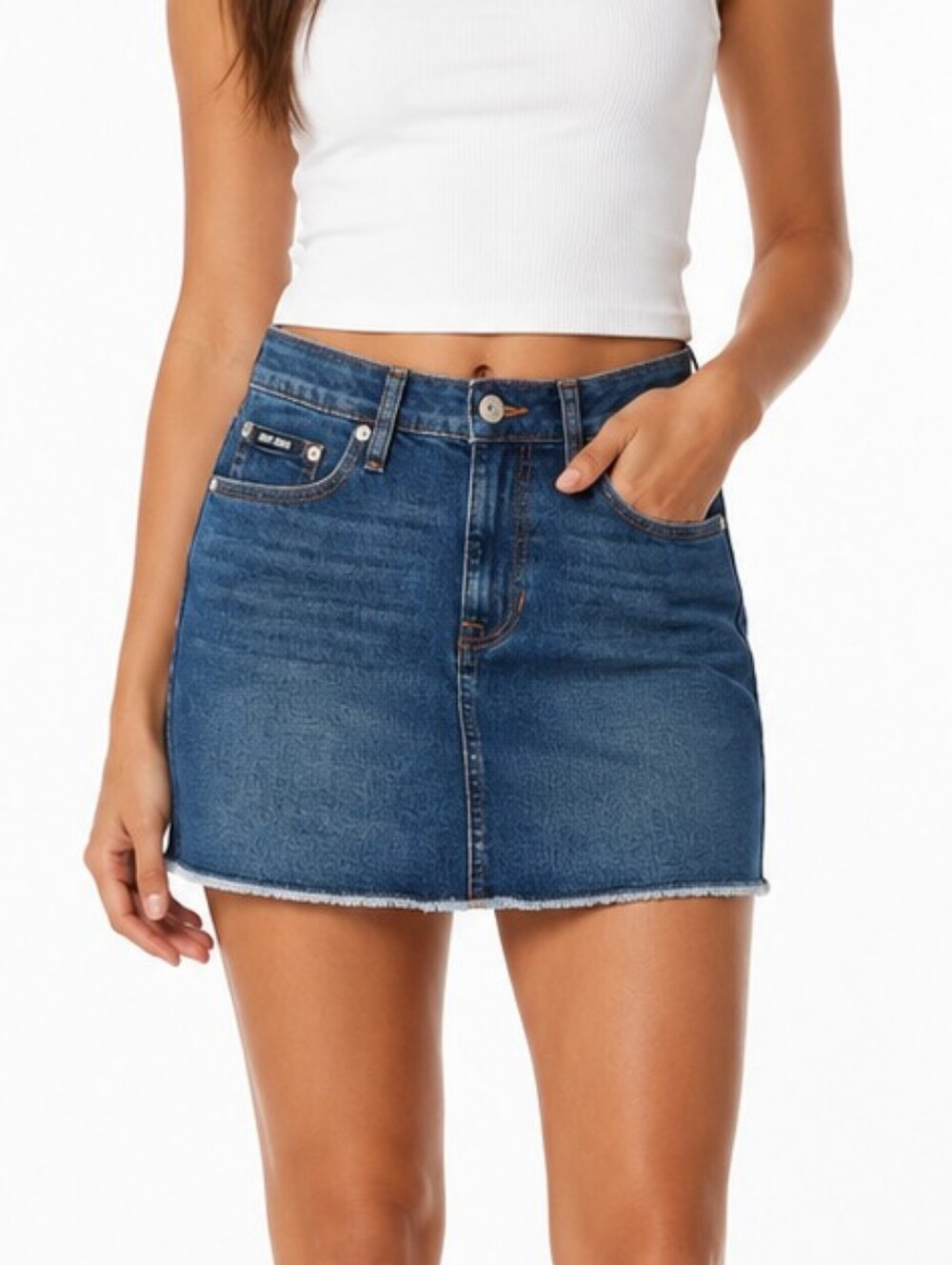DKNY Dark Blue Denim Mini Skirt NWT